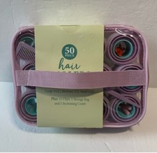 Self-Grip Hair Rollers with Storage Case, 36 Rollers, Comb  Clips Set New