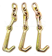 3PC J hook W/ Chain G70 grip auto body dent puller repair clamp