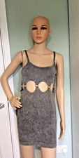 Urban Outfitters Lia O-Ring Cut-Out Mini Dress, Grey, Small
