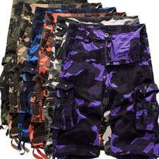 Mens Tactical Military Combat Cargo Shorts Pants Casual Camo Army Half Trousers