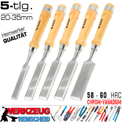 5 x Profi Stechbeitel Schnitzmesser Stech Stemm Eisen Holz Beitel Set 20 - 35mm