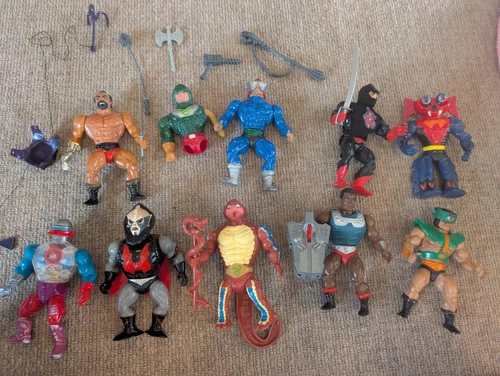 Lot of 10 Vintage 1980's Masters Of The Universe MOTU He Man Action Figures