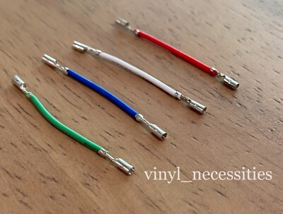 Silver Plated Turntable Phono Cartridge Headshell Wires Leads Cables New!