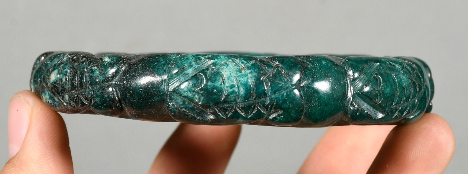 Rare Hongshan Culture Old Jade Carving Cicada Animal Bracelet Bangle Statue