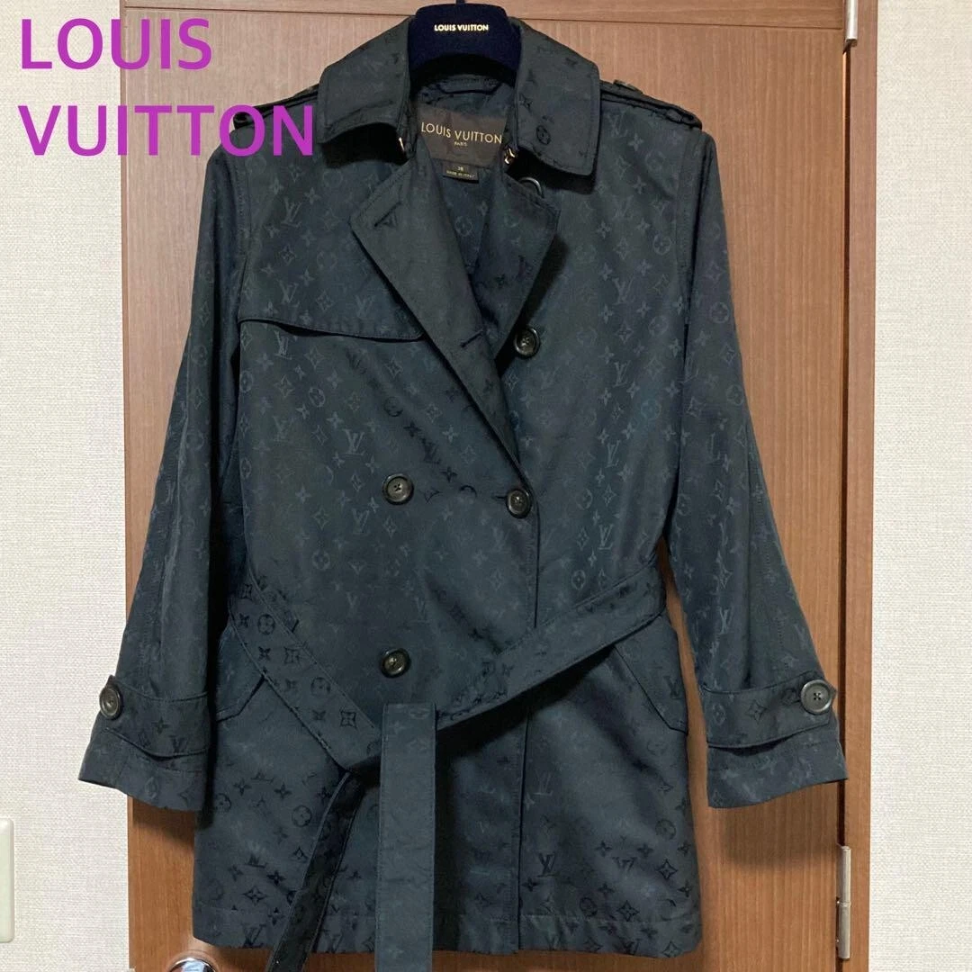 LOUIS VUITTON（LV） Louis Vuitton Monogram Trench Cappotto Giacca Nero 38 LV JPN