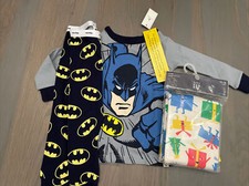 NWT Baby Gap boy 4-piece HOLIDAY presents Batman long pajamas 2-pairs SET 12 18