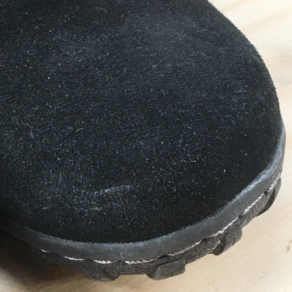 Khombu Boots Womens 7 M Lindsey Short Shearling Black Leather Faux Fur Buckled - Image 4 of 4