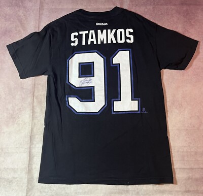 Tampa Bay Lightning Shirt Men Medium Bolts Stamkos 91 Black