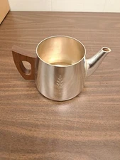 Vtg Sona Ware Silver Tone Teapot Stratford On Avon England Mid Century Modern 