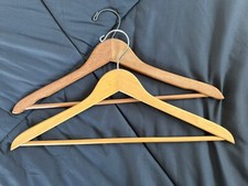 2 Vintage 1960's Wooden Hangers 1 Dark, 1 Light