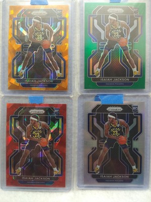 2021-22 Prizm Lot of 4 - Isaiah Jackson RC Rookie Silver Orange Red Green Ice
