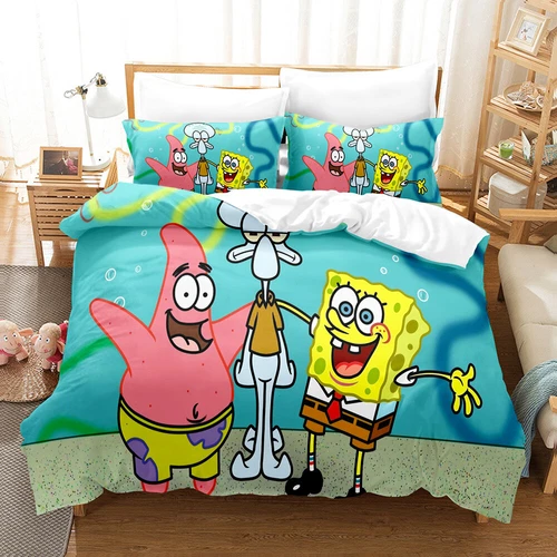 Trapunta Copripiumino 3D Spongebob Squarepants set lenzuola singolo matrimoniale - Foto 4 di 21