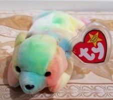  RARE Ty Beanie Baby "Sammy" Tie-Dye Bear - MWMT w/Solid Tag Protector