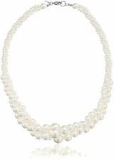 18" Three Strand Twisted Cream Simulated Pearl Wedding Bridesmaid Necklace