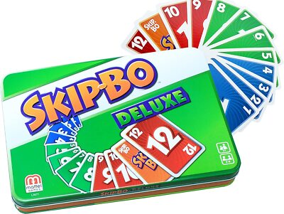 Skip-Bo Deluxe L3671 Mattel Games Metall Sammelbox Kartenspiel 2-6 Spieler ab 7