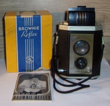 Vintage 1940's Kodak Brownie Reflex Camera With Original Box  Instructions