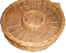 wicker rattan basket chip and dip  serving tray