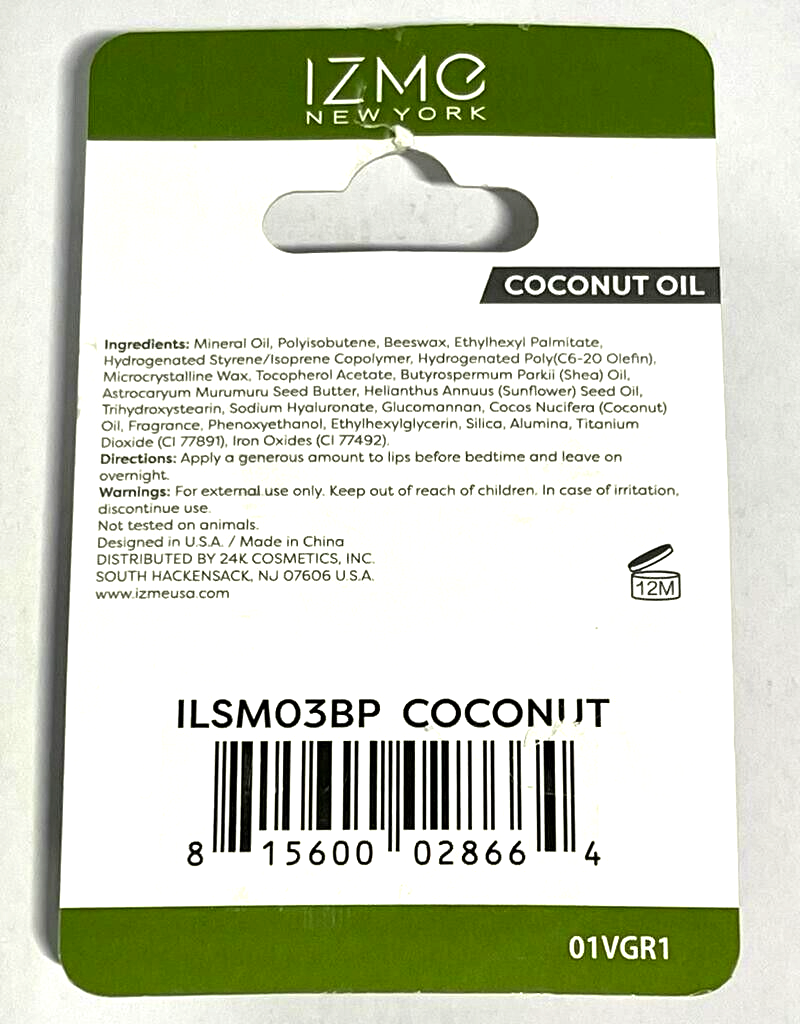 IZME Lip Sleeping Mask COCONUT OIL sooting, moisturizing, long lasting