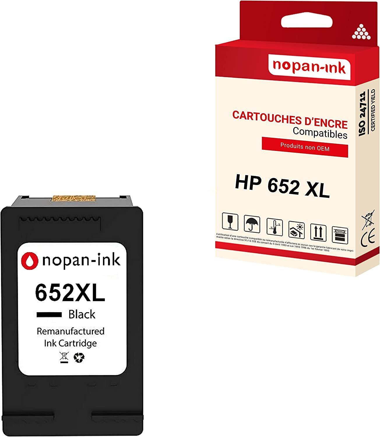 Cartouche HP 652 XL Noir NOPAN-INK compatible pour imprimante Deskjet Ink Advantage 1115