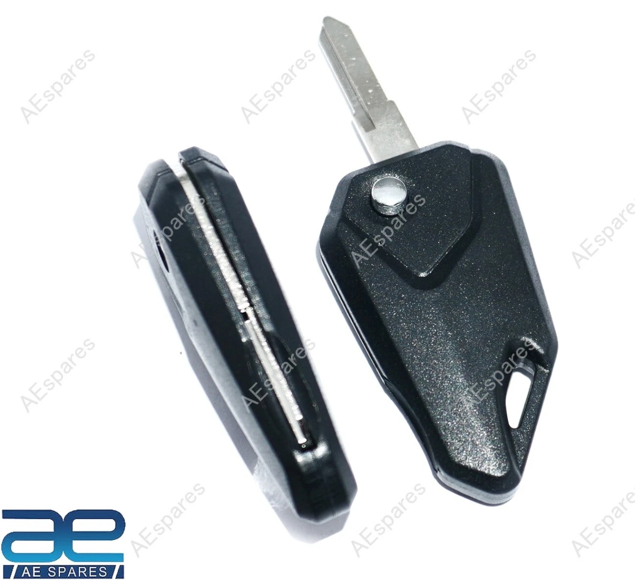 For Royal Enfield Black Color Flip Up Style Left Cut Blank Key 2 Units view 6