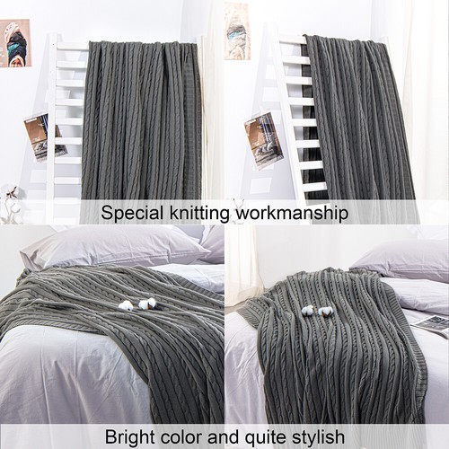 NTBAY 100% Cotton Blanket Weighted Warm Good Craftsmanship 14 Colors Throw Twin - Picture 38 of 108