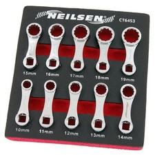 Neilsen 10pc Torque Wrench Spanner Adaptor Set 3/8" Drive Metric 10mm - 19mm