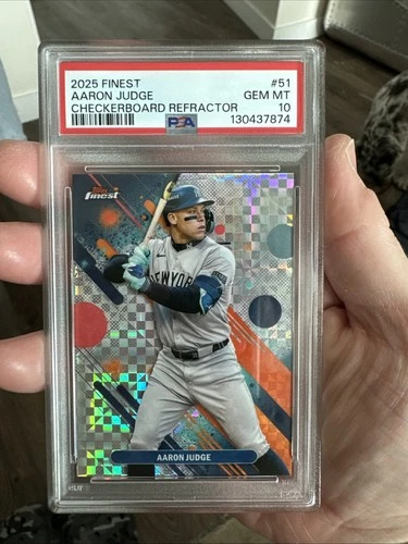 2025 FINEST #51 AARON JUDGE CHECKERBOARD REFRACTOR PSA 10