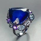 Handmade 30 ct   Blue Sapphire Ring 925 Sterling Silver Size 8 /R477638