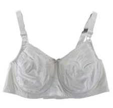 Bali Flower Underwire Bra Unlined Full Coverage 48D White 0180 Comfort