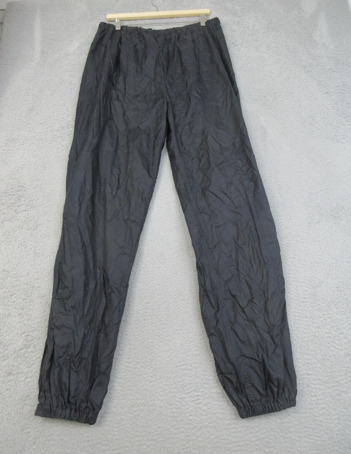 Vintage REI Pants Mens XL Tall Black Nylon Lined Elastic Zip Leg Rain Hiking
