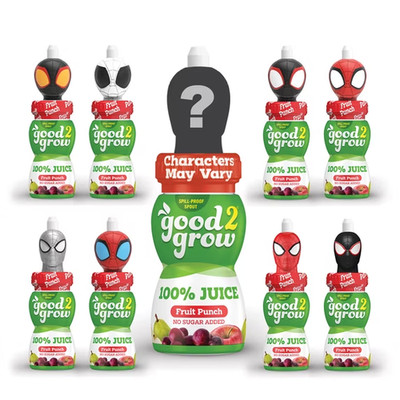 good2grow Marvel Spider-Man 100% Fruit Punch Juice 6oz Character Top Varies