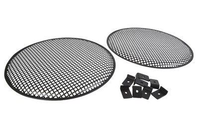 TERRALEC 18" Metal Speaker Grille Supplied in Pack of 2 with 8 Clamps Black PVC Trim