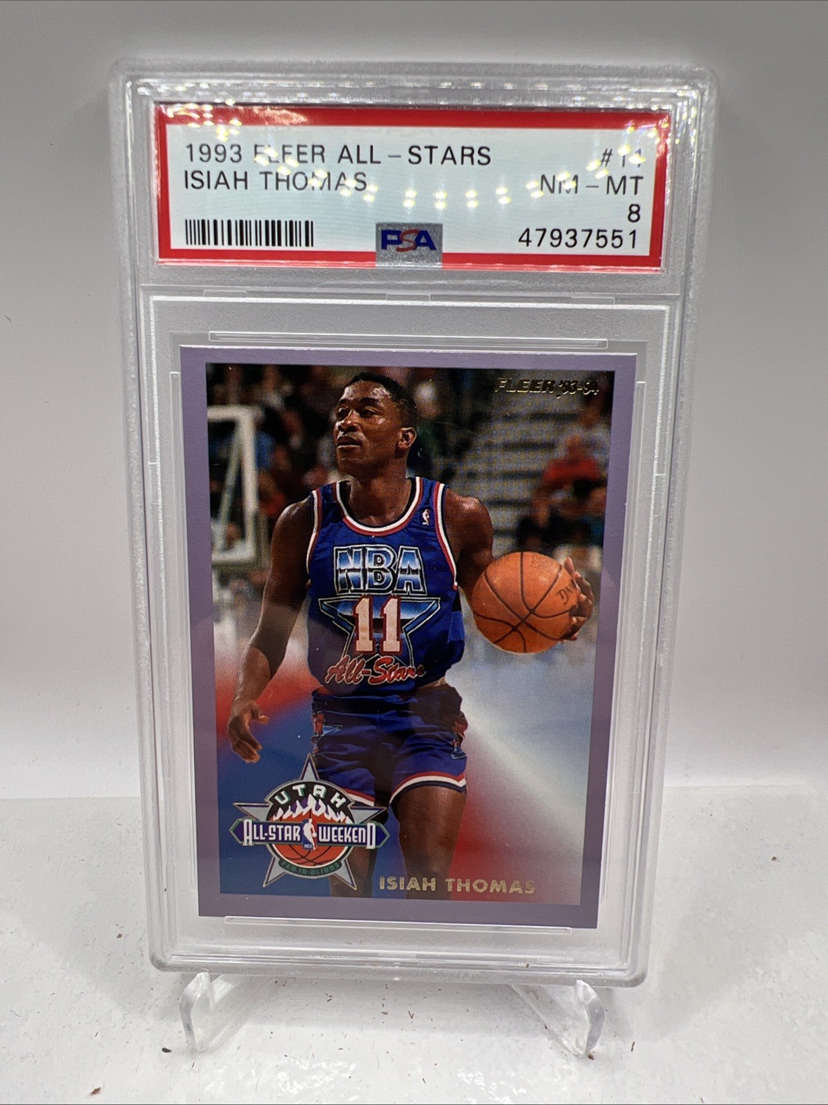 1993 Fleer All-Stars 11 Isiah Thomas - PSA 8