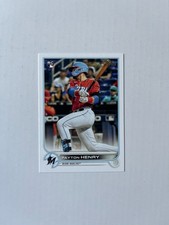 2022 Topps #611 Payton Henry Rookie Card RC Miami Marlins. rookie card picture