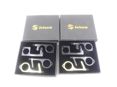 2 Pack Seloom 4 Piece Touchless Door Opener Tools W/ Bottle Opener & Button Push
