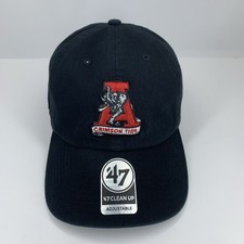 Alabama Crimson Tide Hat '47 Clean Up Black Adjustable Strap OSFA Baseball Cap