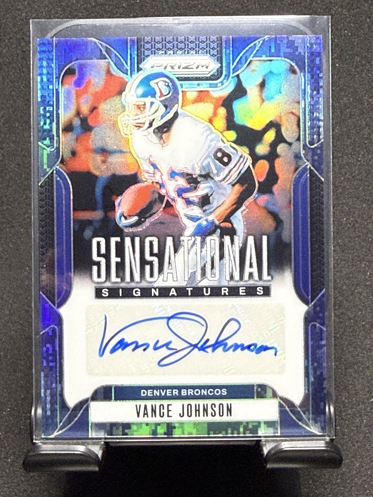 2024 Prizm Vance Johnson Navy Camo Sensational Signatures Auto /25