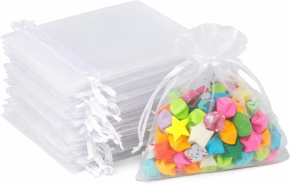 Weiß OrganzasäCkchen 10X12Cm: Kleine Geschenk Organzabeutel, 50 StüCk Organza-Be-image
