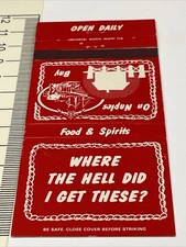 Matchbook Cover  Where The Hell Did I Get These?  On Naples Bay  Unstruck  gmg