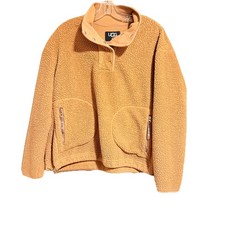 Ugg Atwell Sherpa Half Snap Pullover in Red Size S Cozy Fleece Sweatshirt Cotton