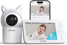 ieGeek Baby Monitor with Camera and Audio,5" WiFi HD Night Vision Smartphone App
