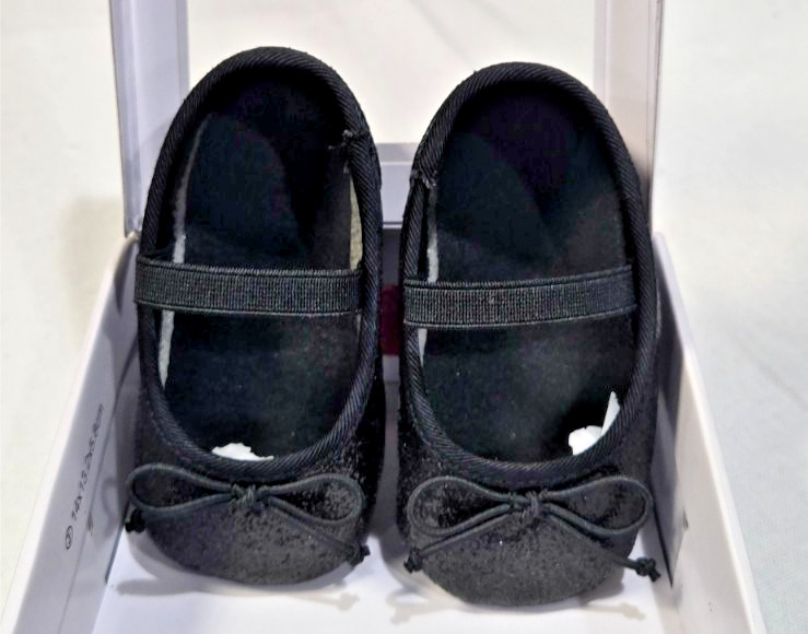 Aldo Glitter Ballet Flat Black Size 3 (6months - 9months)