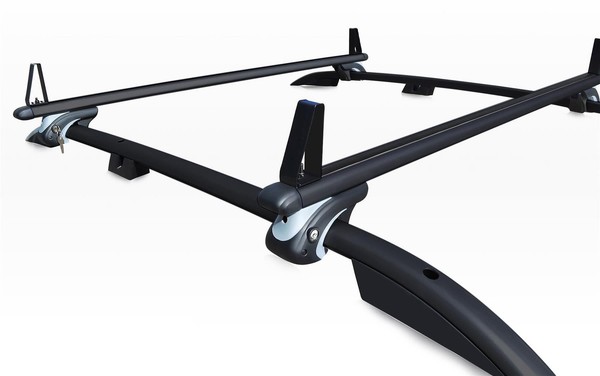 Schwarz DachträGer + Cross Stangen + StüCk FüR Volkswagen Caddy Swb 2010-2015-image