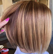 Short Bob Wig Ombre Blonde Wigs Side Part Cosplay Party Halloween Wigs