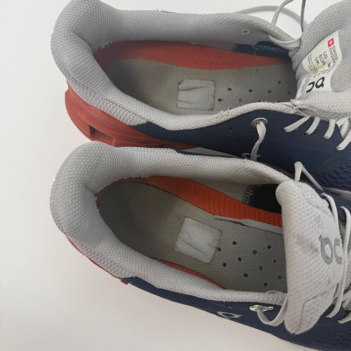 On Running Cloudflyer Mens 10.5 Navy Grey Orange CloudTec 