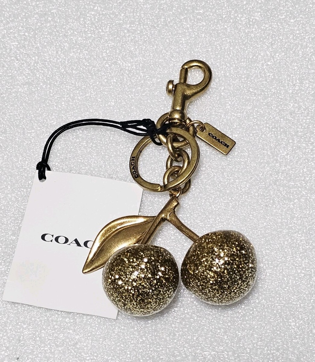 Coach GOLD Authentic Cherry Brass Keychain Bag Purse Charm
