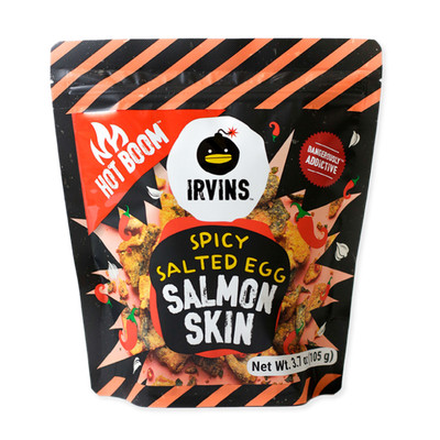 IRVINS Hot Boom Spicy Salted Egg Salmon Chips 3.3oz / 95g
