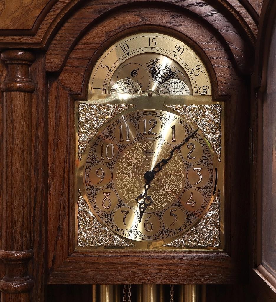 Vintage Ridgeway Model 145 Moon Phase Grandfather Chime Clock