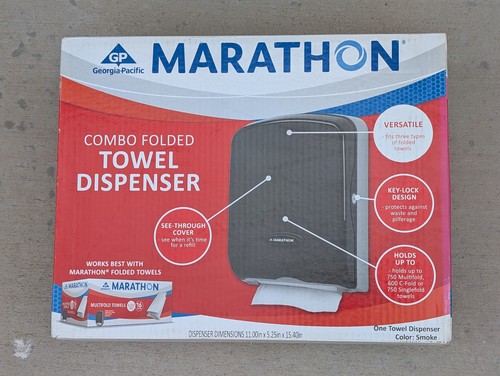 Marathon Combo Folded Paper Towel Dispenser (Smoke Color)