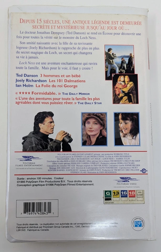 Loch Ness VHS (1996) - NTSC - French - VG (Tested) - Image 3 of 4